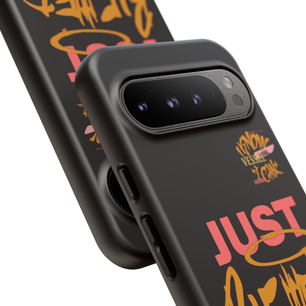 Phone Case — "Just Blessed" Bold Typographic Black Protective Case