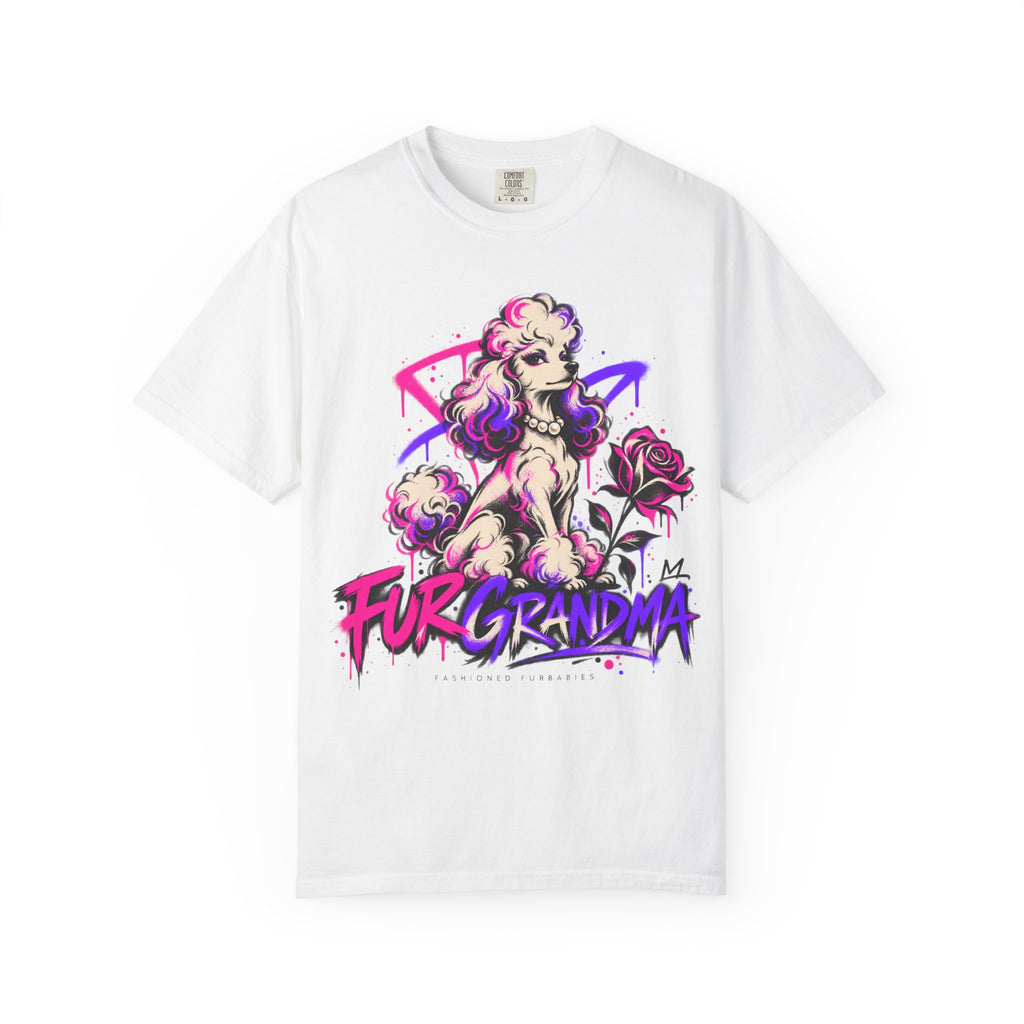 Poodle 'Fur Grandma' Graphic T-Shirt — Retro Neon Pet Lover Tee