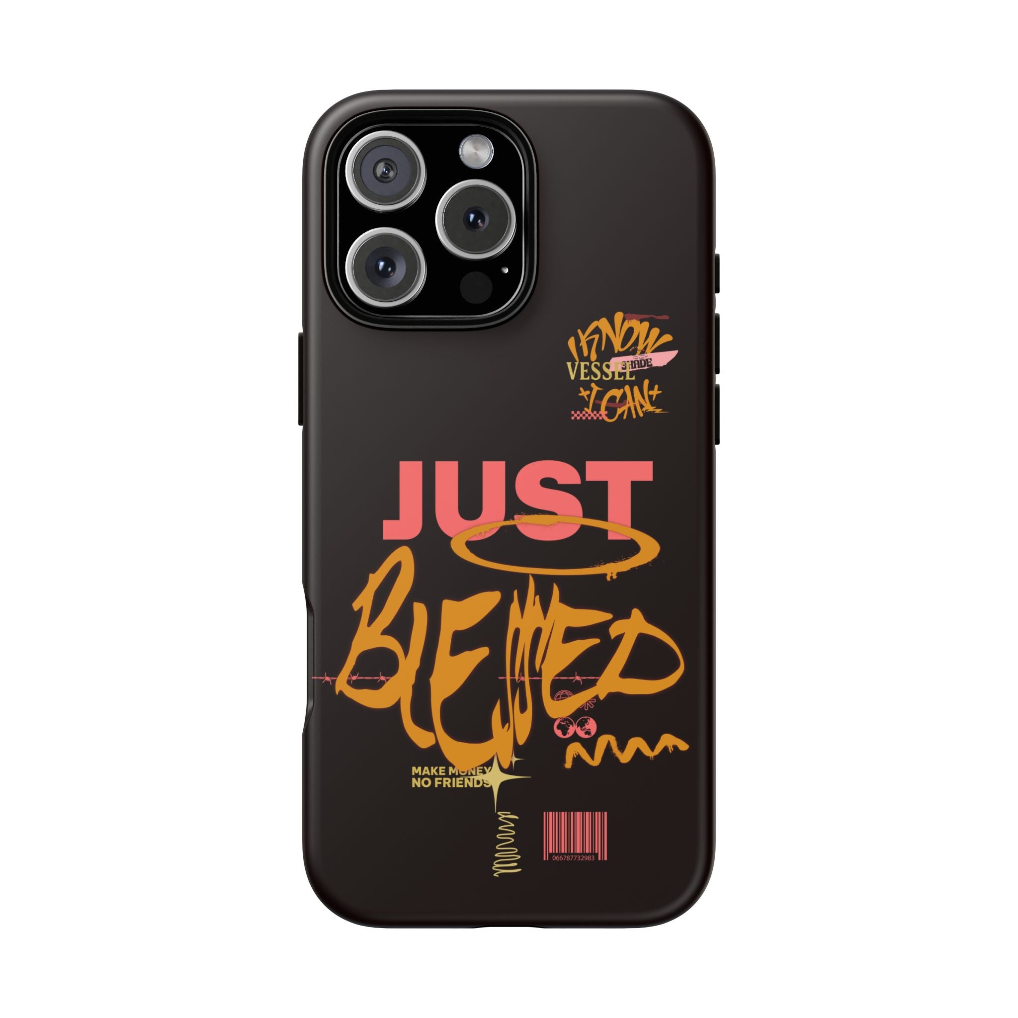 "Just Blessed" Bold Graffiti Typographic Protective Phone Case