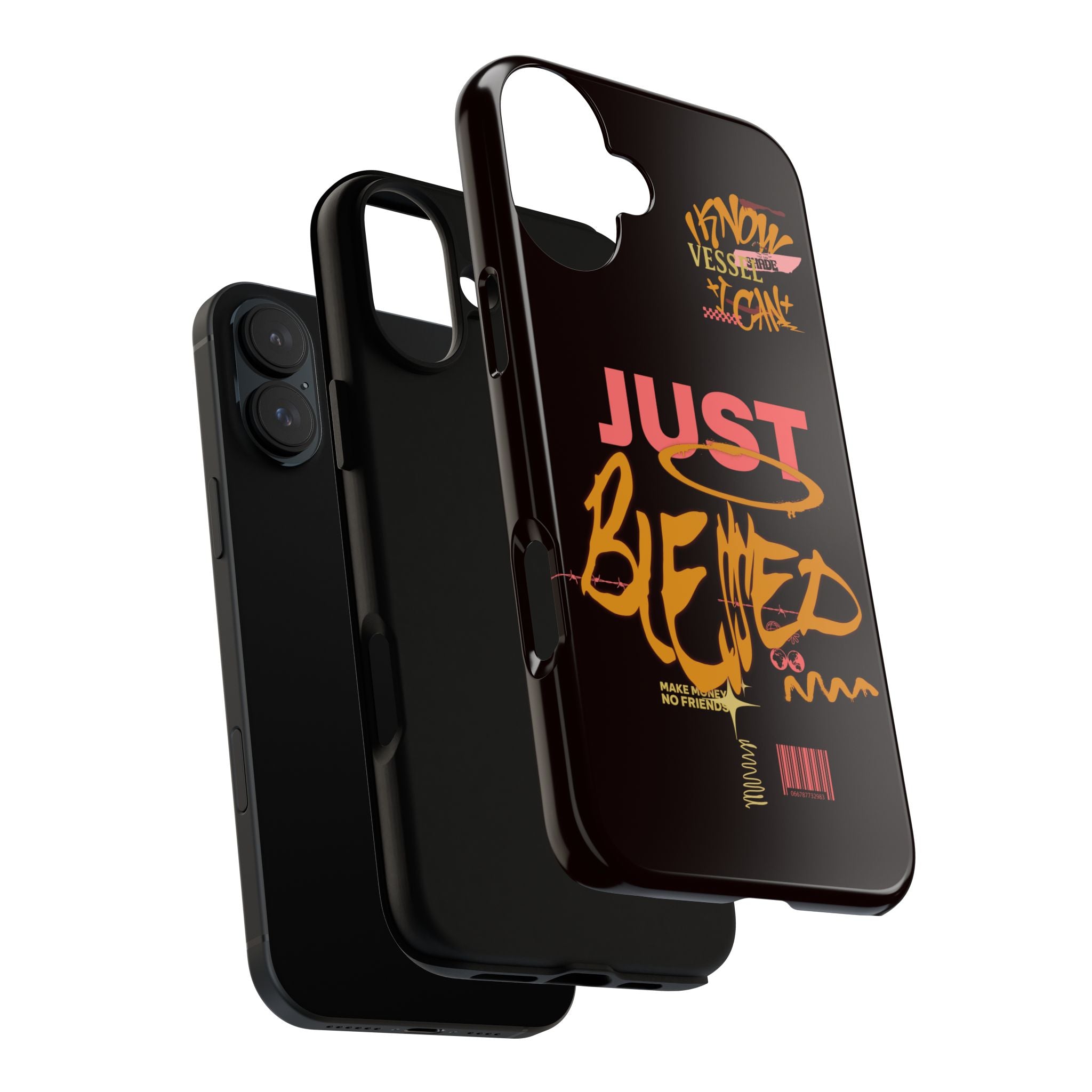 Phone Case — "Just Blessed" Bold Typographic Black Protective Case