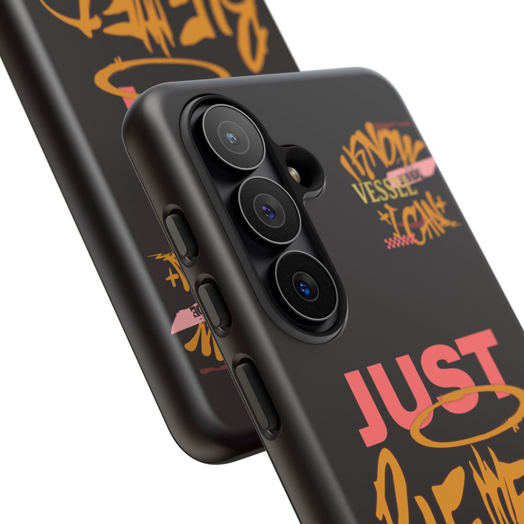 Phone Case — "Just Blessed" Bold Typographic Black Protective Case