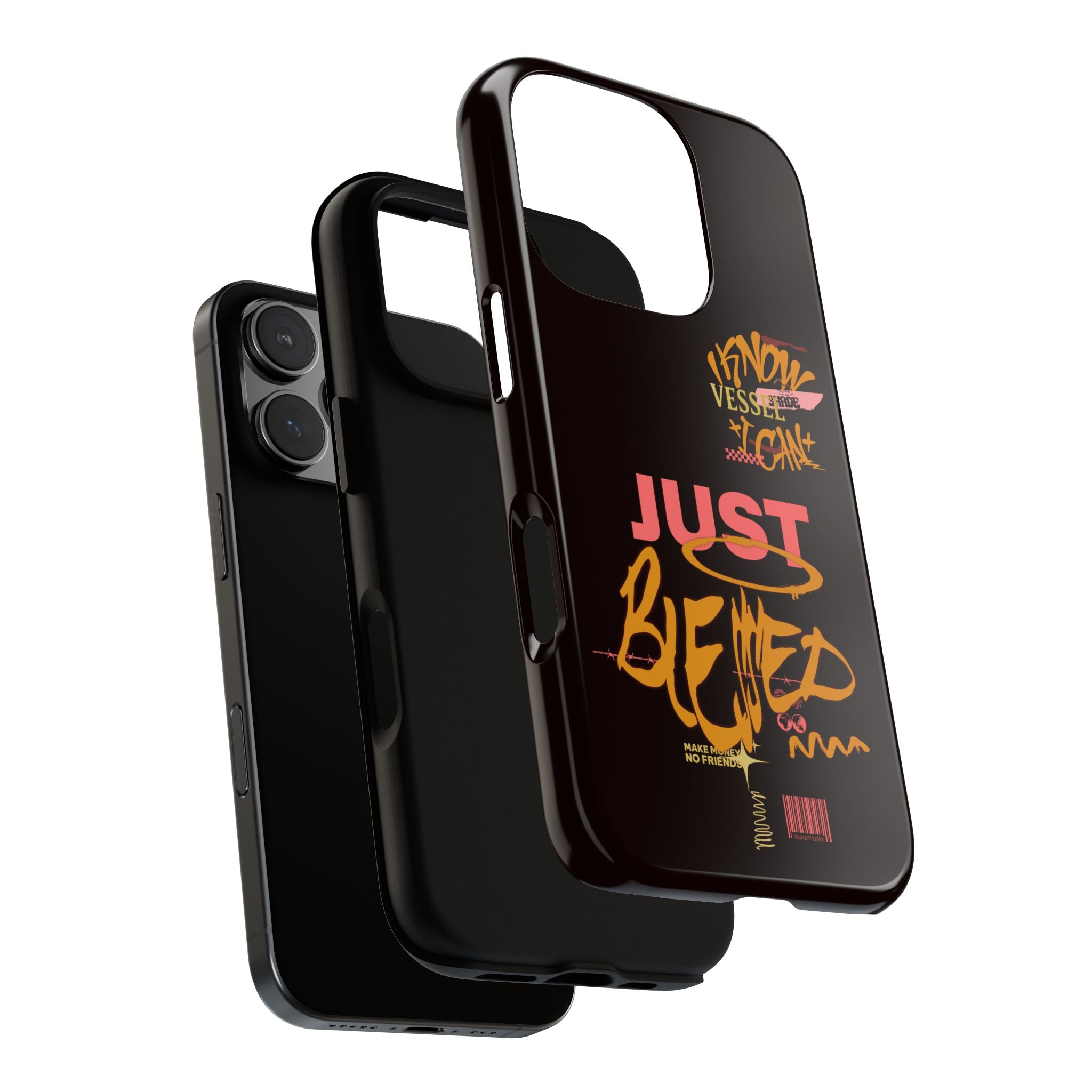 Phone Case — "Just Blessed" Bold Typographic Black Protective Case