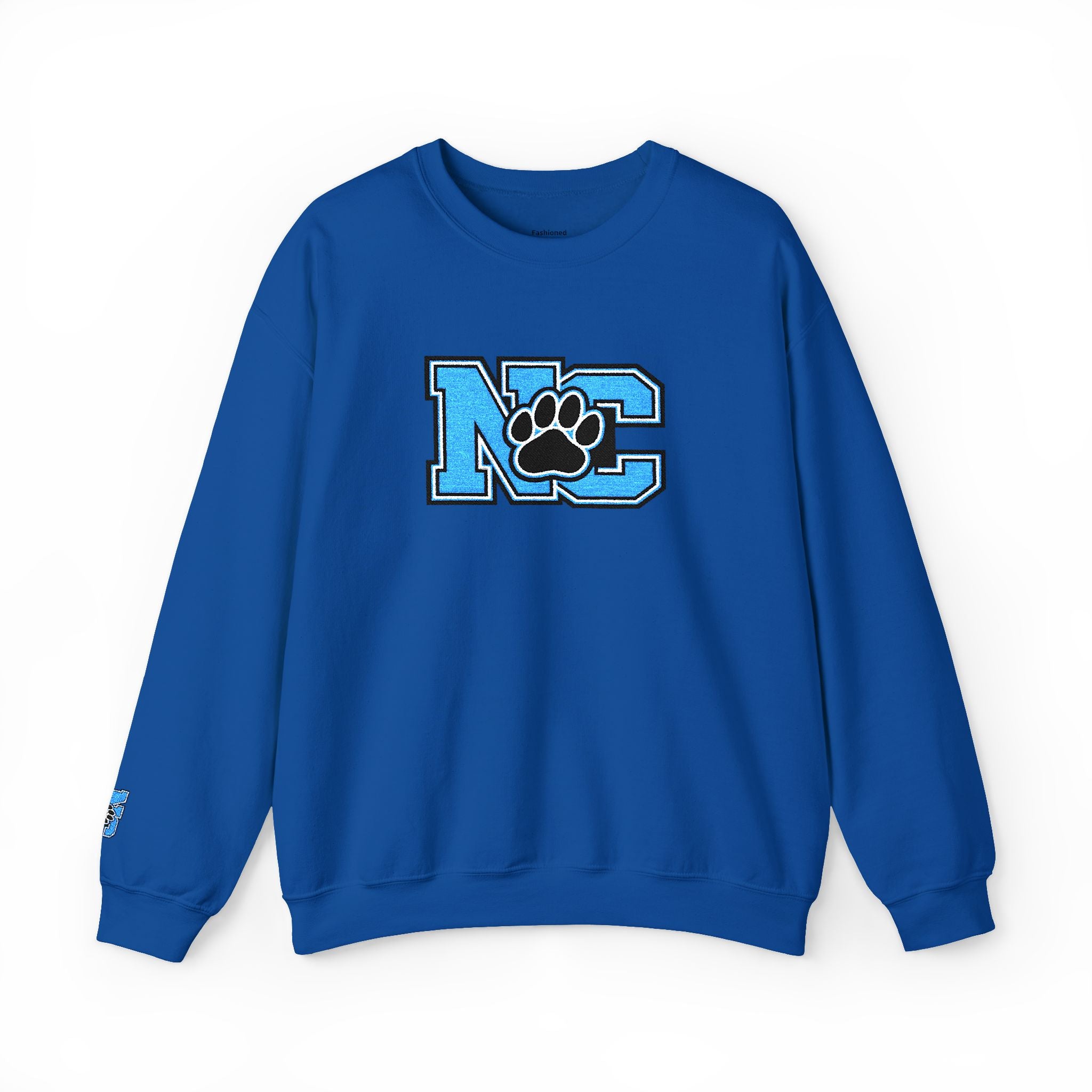 NC Paw Letterman Crewneck Sweatshirt —North Carolina Vintage School Spirit