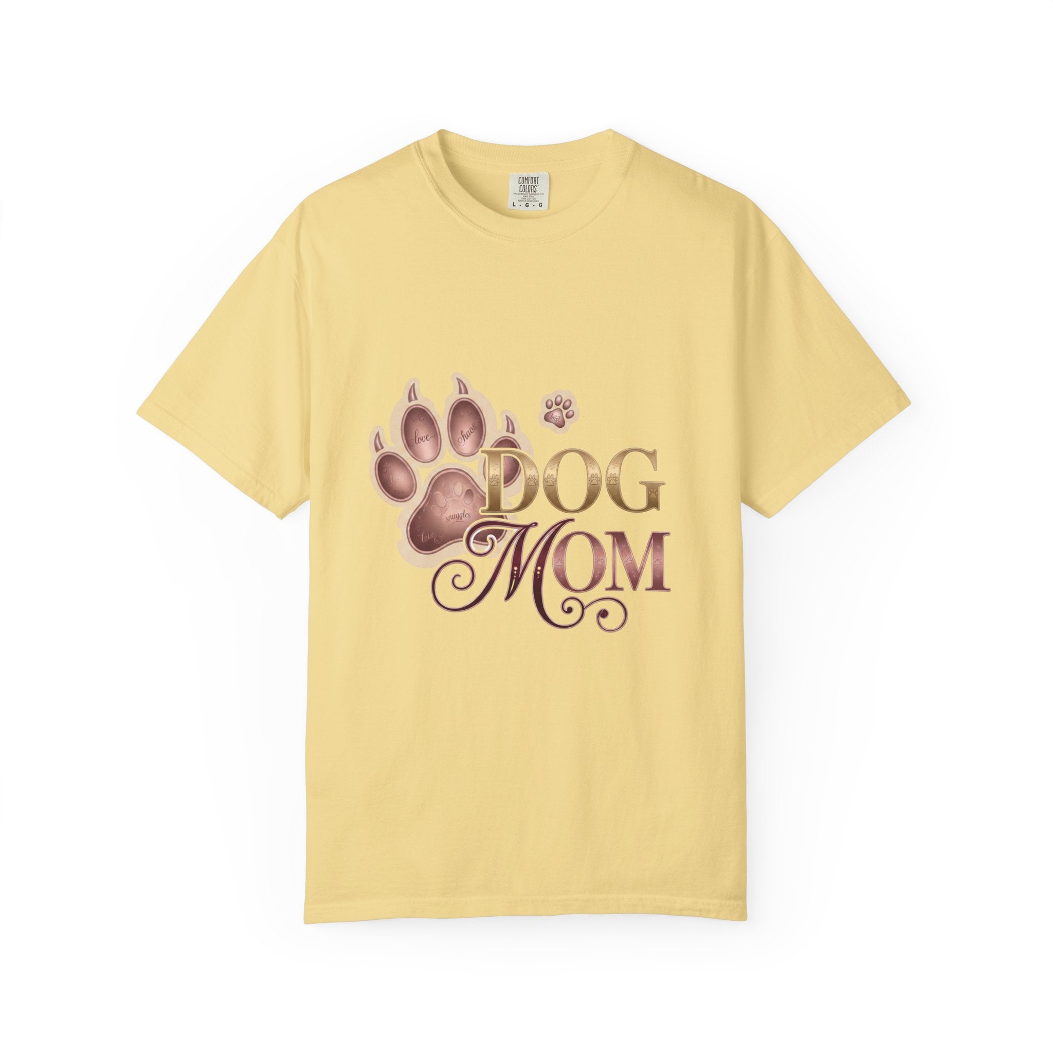 Dog Mom T-Shirt – Floral Pitbull Design, "Dog Mom" Graphic Tee for Pet Lovers