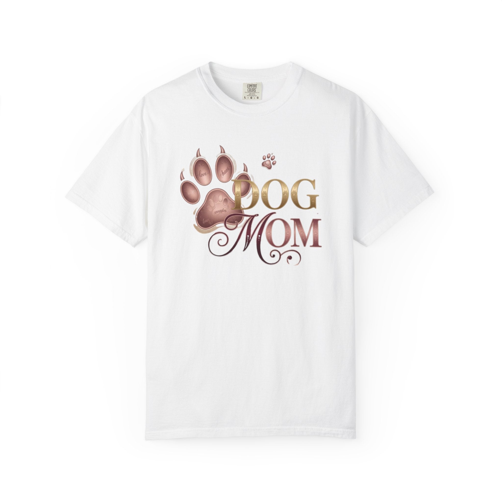 Dog Mom T-Shirt – Floral Pitbull Design, "Dog Mom" Graphic Tee for Pet Lovers