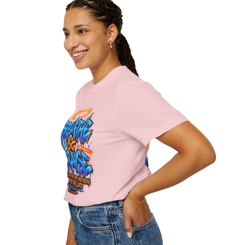 Breathe & Praise T-Shirt — Psalm 150:6 Graffiti Christian Tee