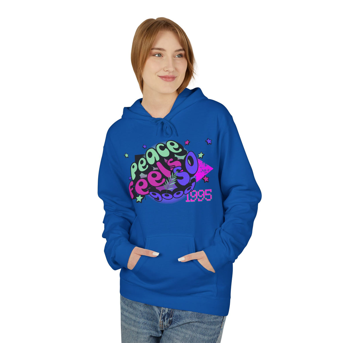 Peace Vibes Hoodie — 'Peace' Graphic Pullover (1995 Retro Earth Design)