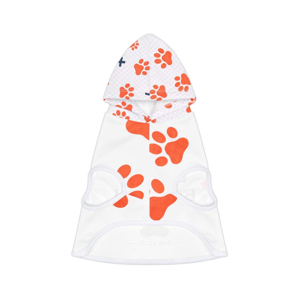 Pet Hoodie — "Every Breath" Paw Print Christian Dog Hoodie, Matching Human Apparel Available