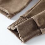 Washed Raw-Edge Cropped Crew Neck Sweatshirt