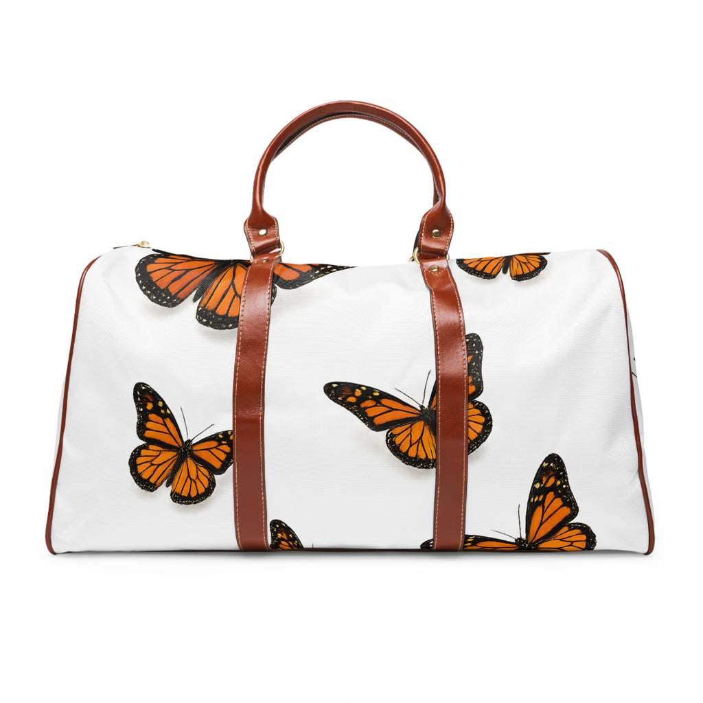 Multiple Sclerosis Awareness Waterproof Travel Bag — Monarch Butterfly Accent
