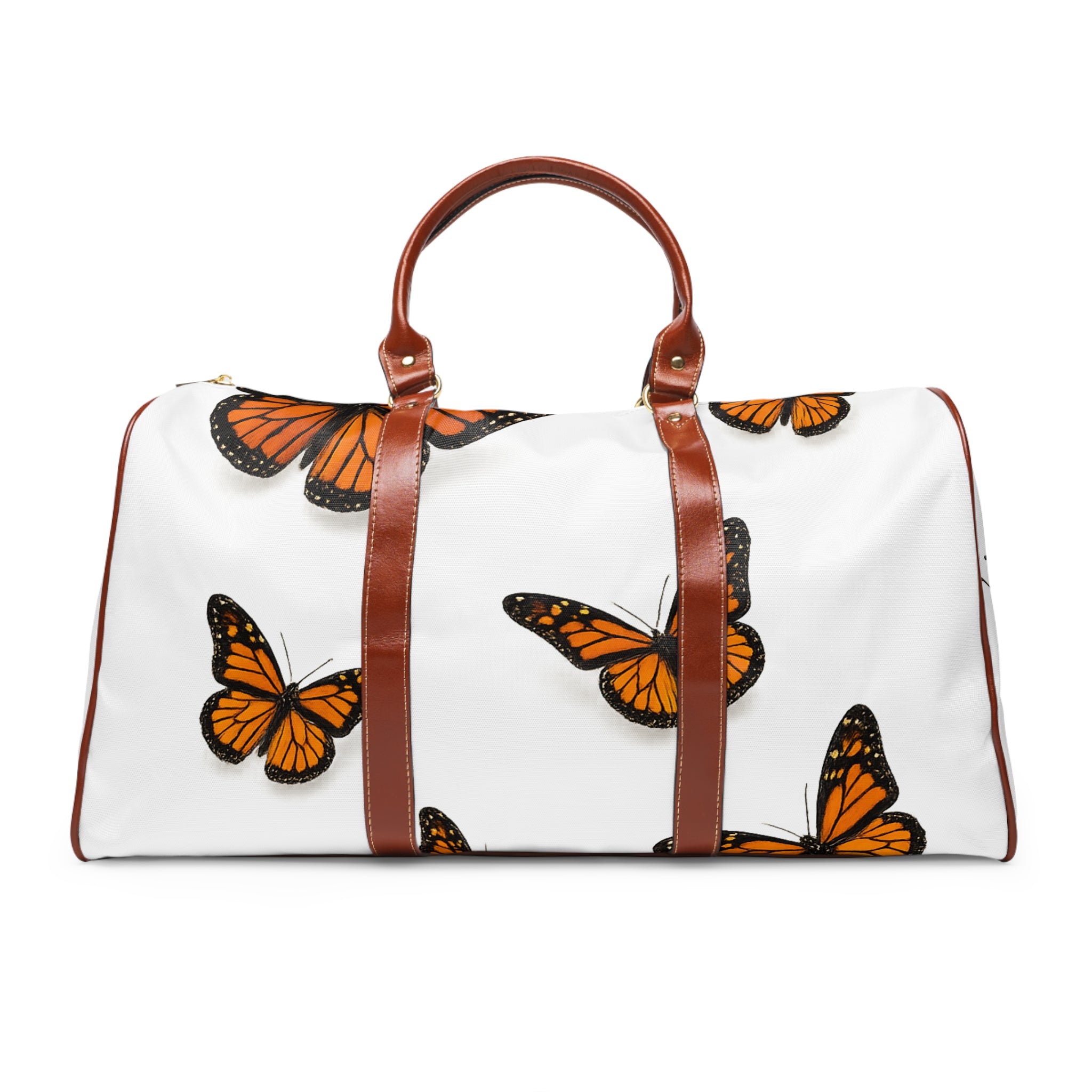 Multiple Sclerosis Awareness Waterproof Travel Bag — Monarch Butterfly Accent