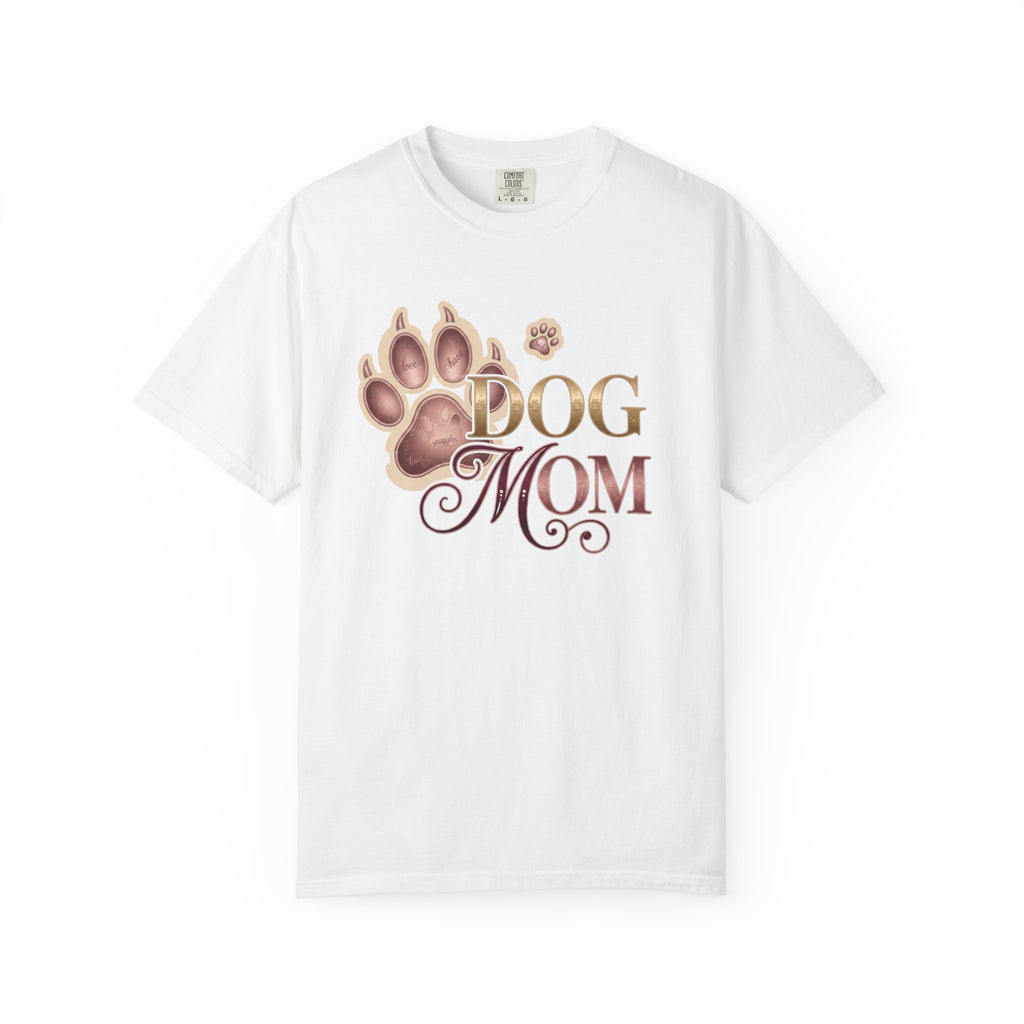 Dog Mom T-Shirt – Floral Pitbull Design, "Dog Mom" Graphic Tee for Pet Lovers