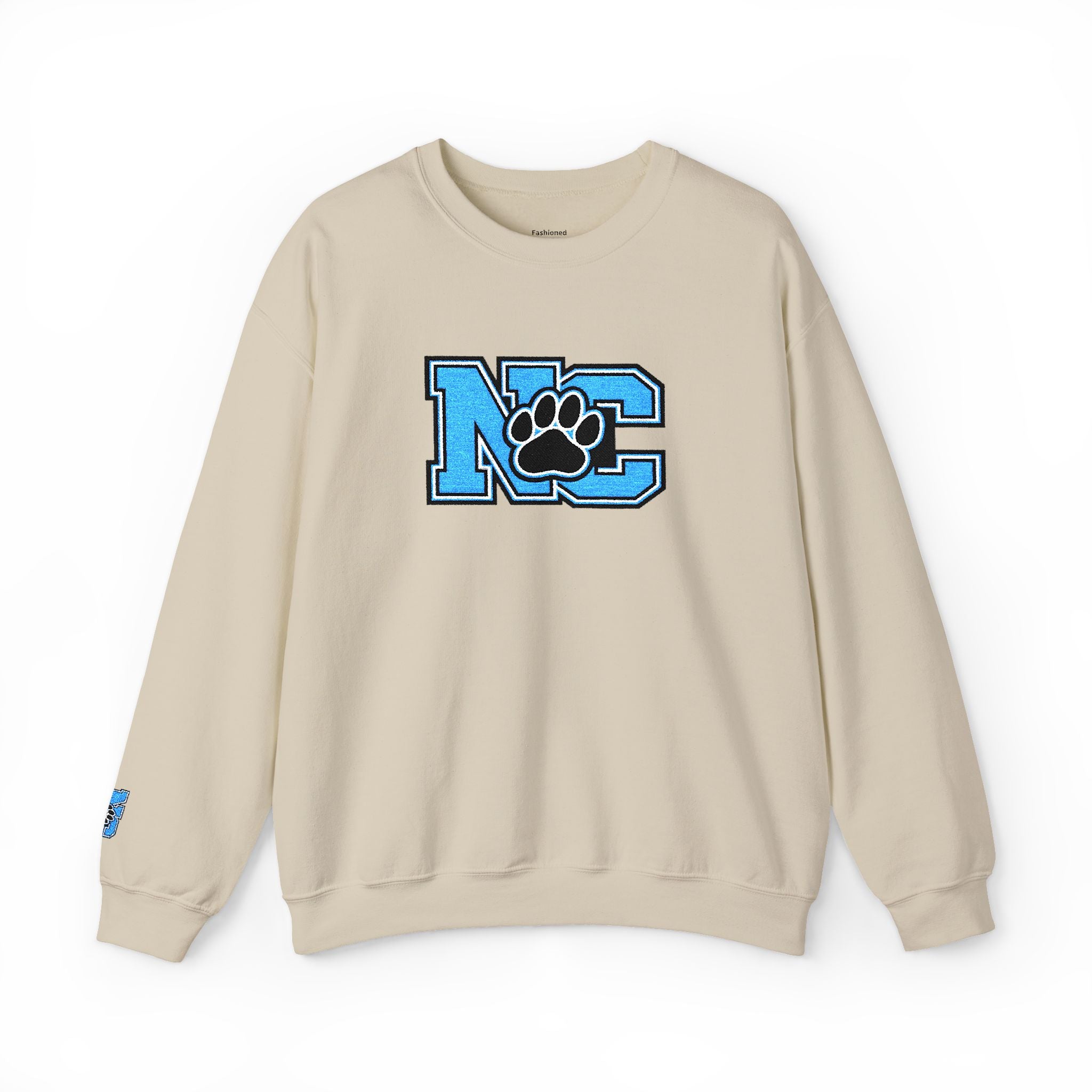 NC Paw Letterman Crewneck Sweatshirt —North Carolina Vintage School Spirit