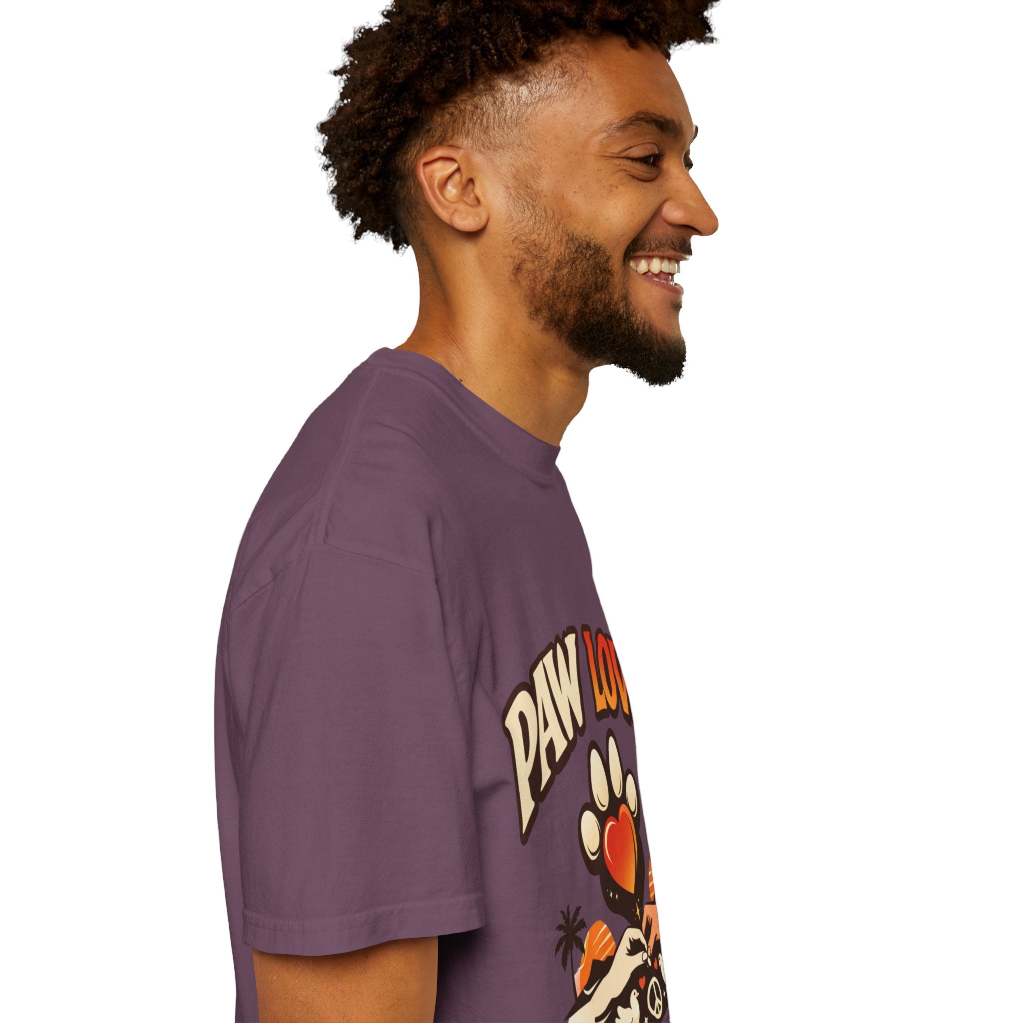 Paw Love T-Shirt — Retro Heart Paw Graphic Tee for Dog Lovers