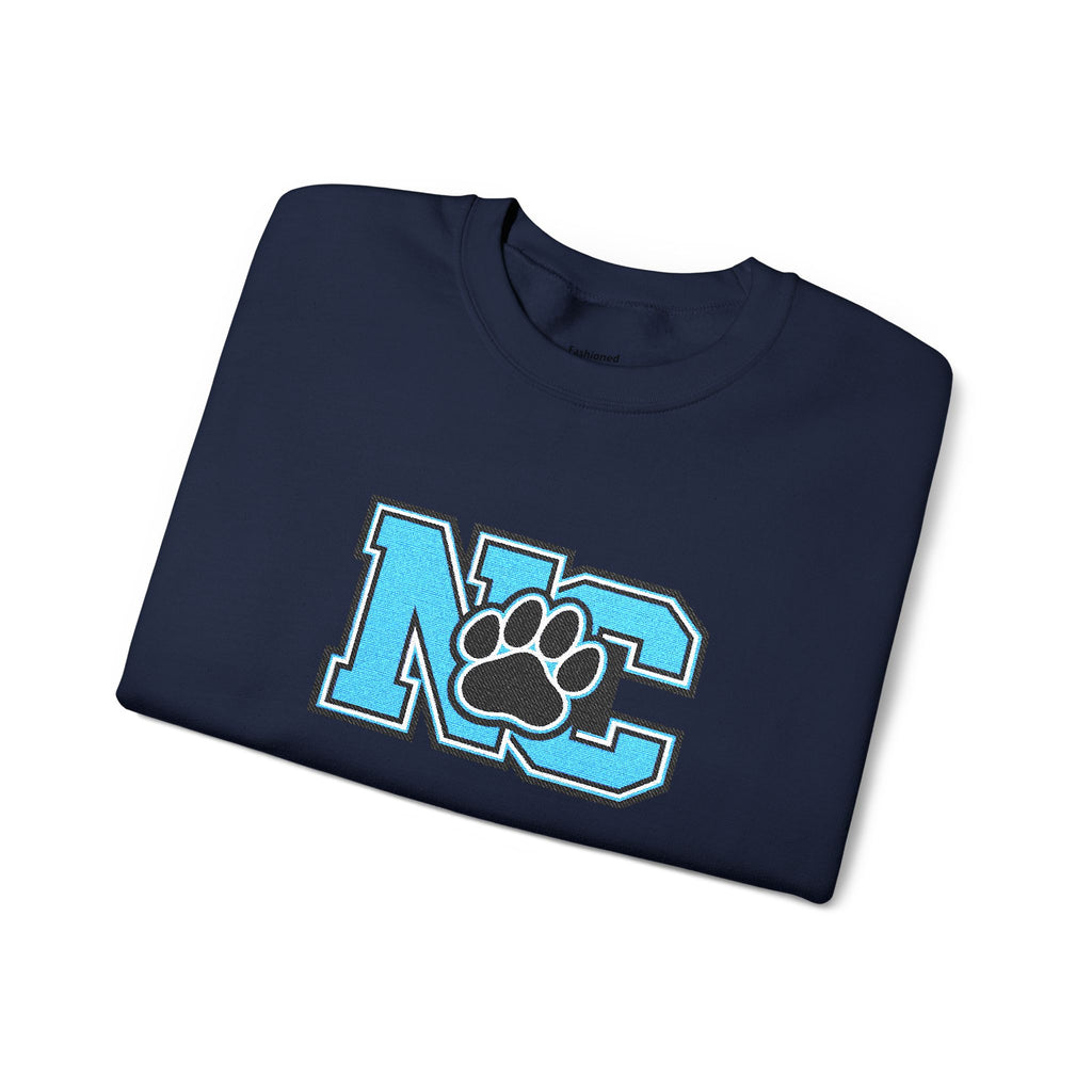 NC Paw Letterman Crewneck Sweatshirt —North Carolina Vintage School Spirit