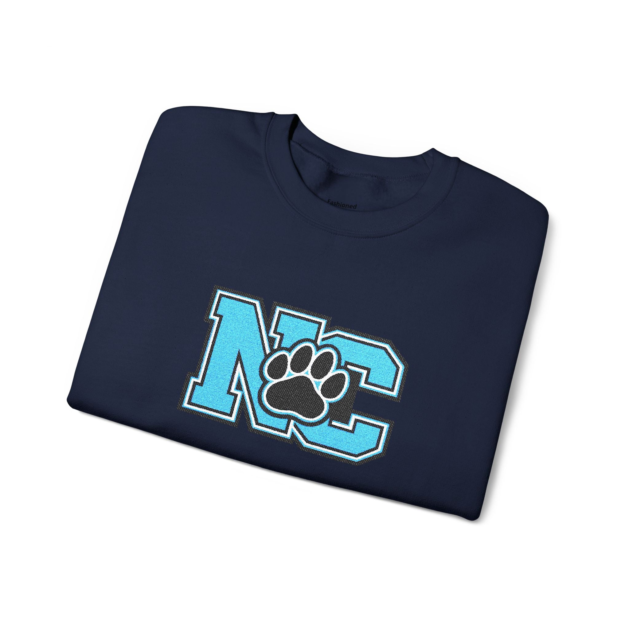 NC Paw Letterman Crewneck Sweatshirt —North Carolina Vintage School Spirit