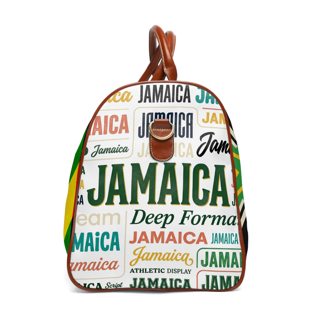 Jamaican Pride Waterproof Travel Bag — Bold Reggae Flag Duffle