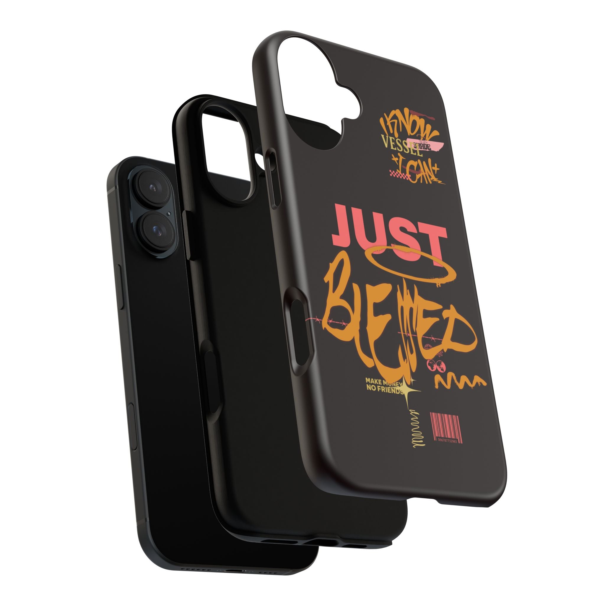 Phone Case — "Just Blessed" Bold Typographic Black Protective Case