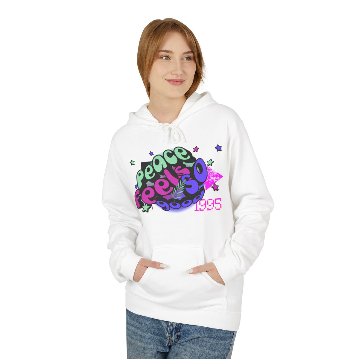 Peace Vibes Hoodie — 'Peace' Graphic Pullover (1995 Retro Earth Design)