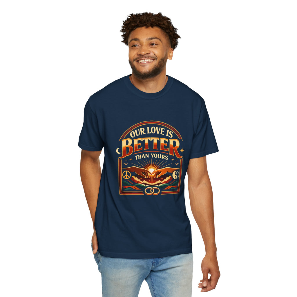 Our Love Is Better Graphic T‑Shirt — Retro Sun & Eagle Vintage Tee