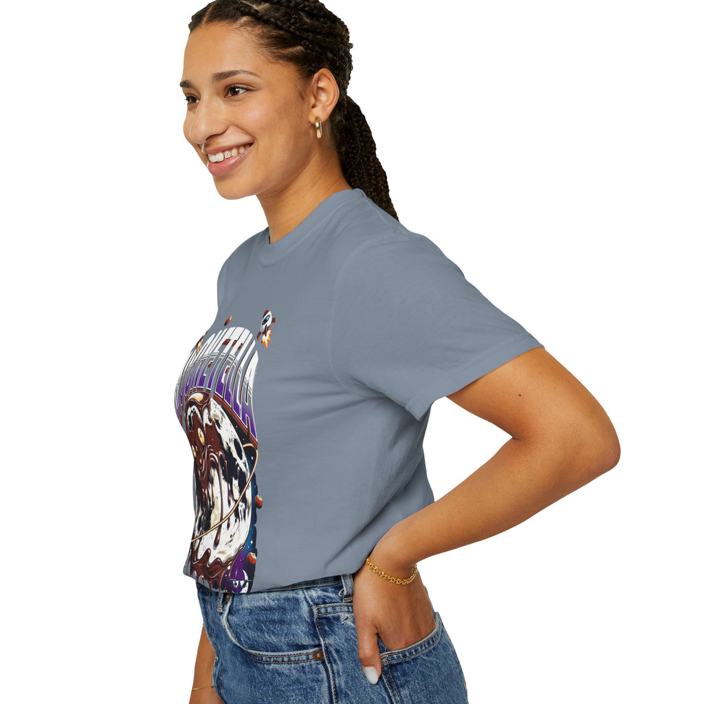 Moonetella T-Shirt — Retro Space Chocolate Moon Graphic Tee (Artemis II Mission Tribute)