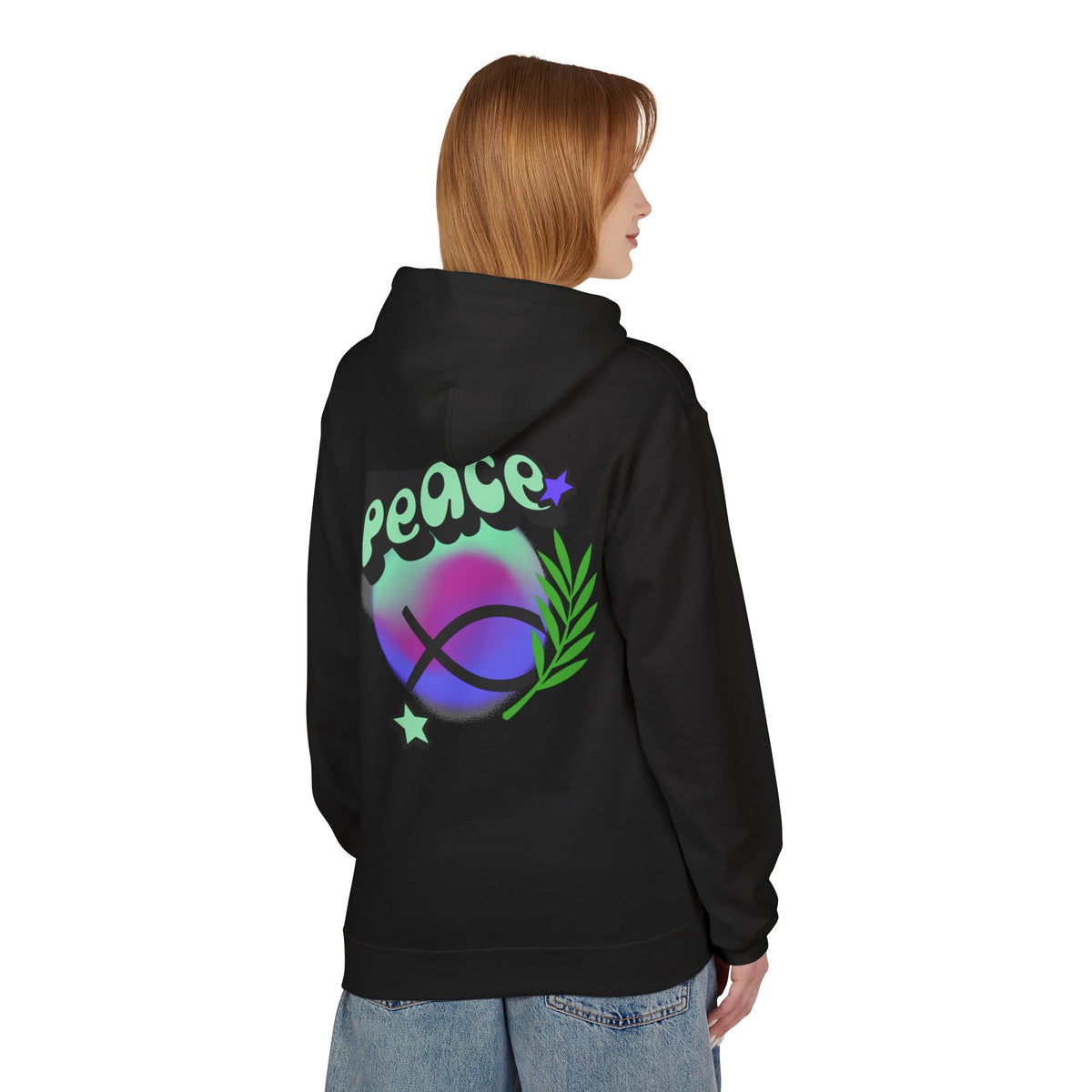 Peace Vibes Hoodie — 'Peace' Graphic Pullover (1995 Retro Earth Design)