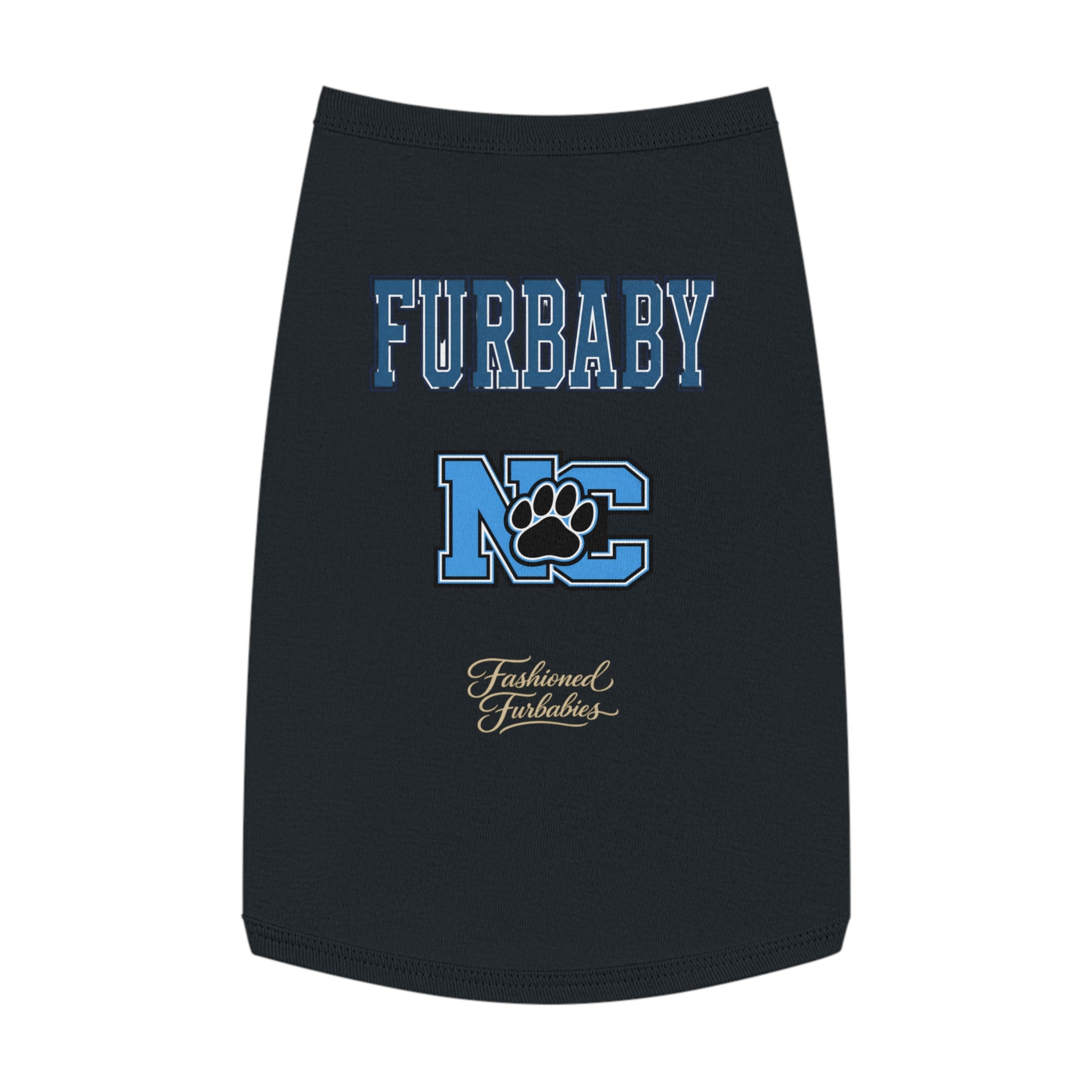 Furbaby NC Paw Print Pet Tank — Nort Carolina Cute College-Style Dog Shirt