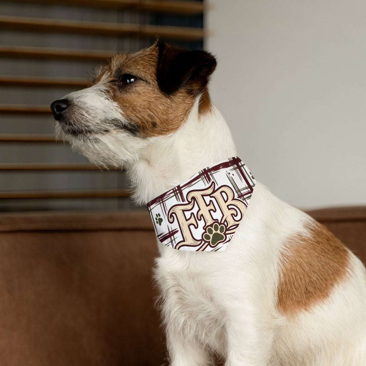 FFB Plaid Paw Pet Bandanna Collar