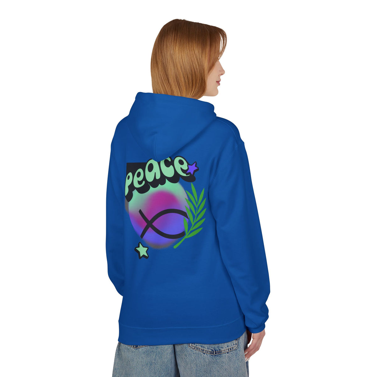Peace Vibes Hoodie — 'Peace' Graphic Pullover (1995 Retro Earth Design)
