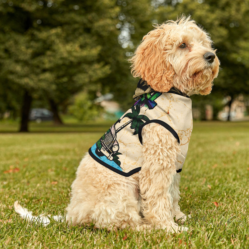 Dog Hoodie Sleeveless Sweatshirt - I Will Tear Your Ankles Up - Black and Gold Lettering