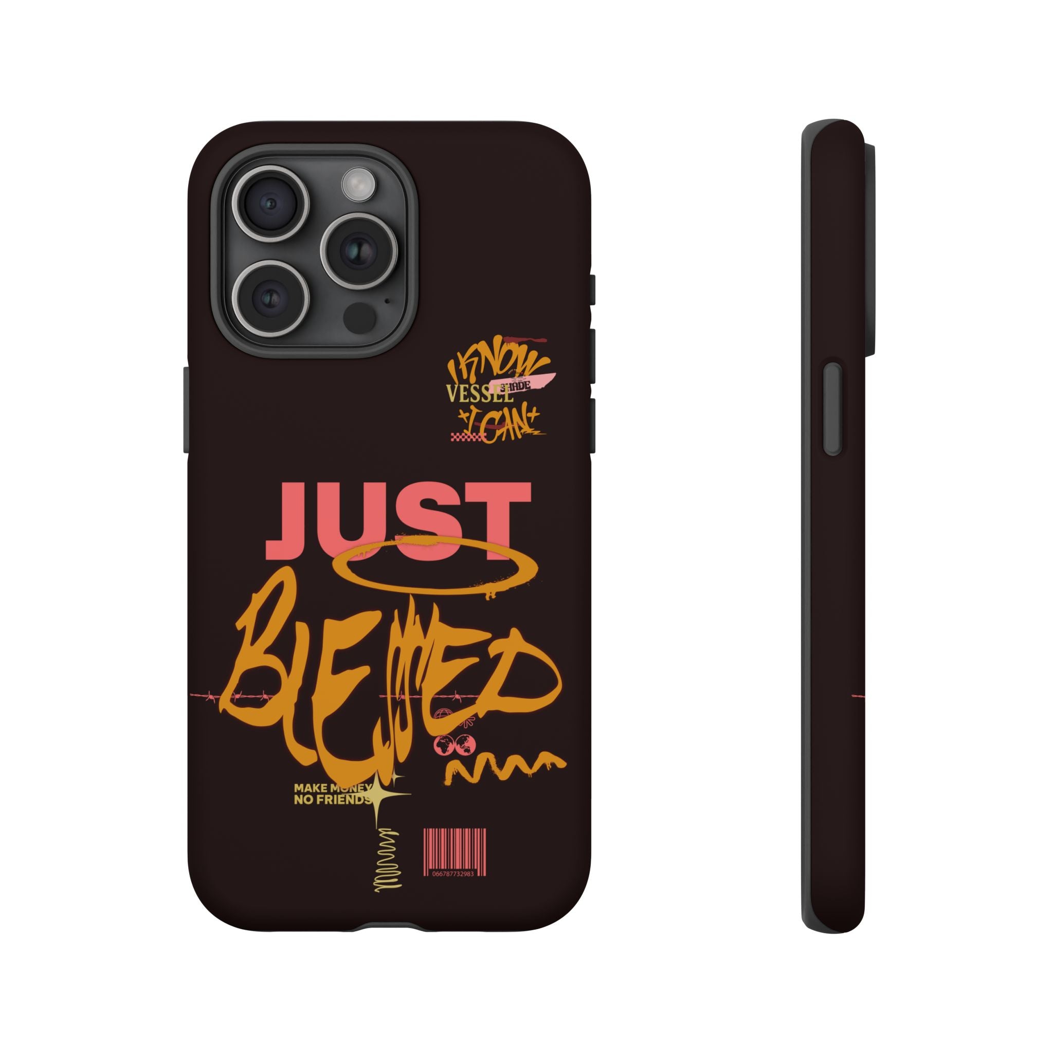 "Just Blessed" Bold Graffiti Typographic Protective Phone Case