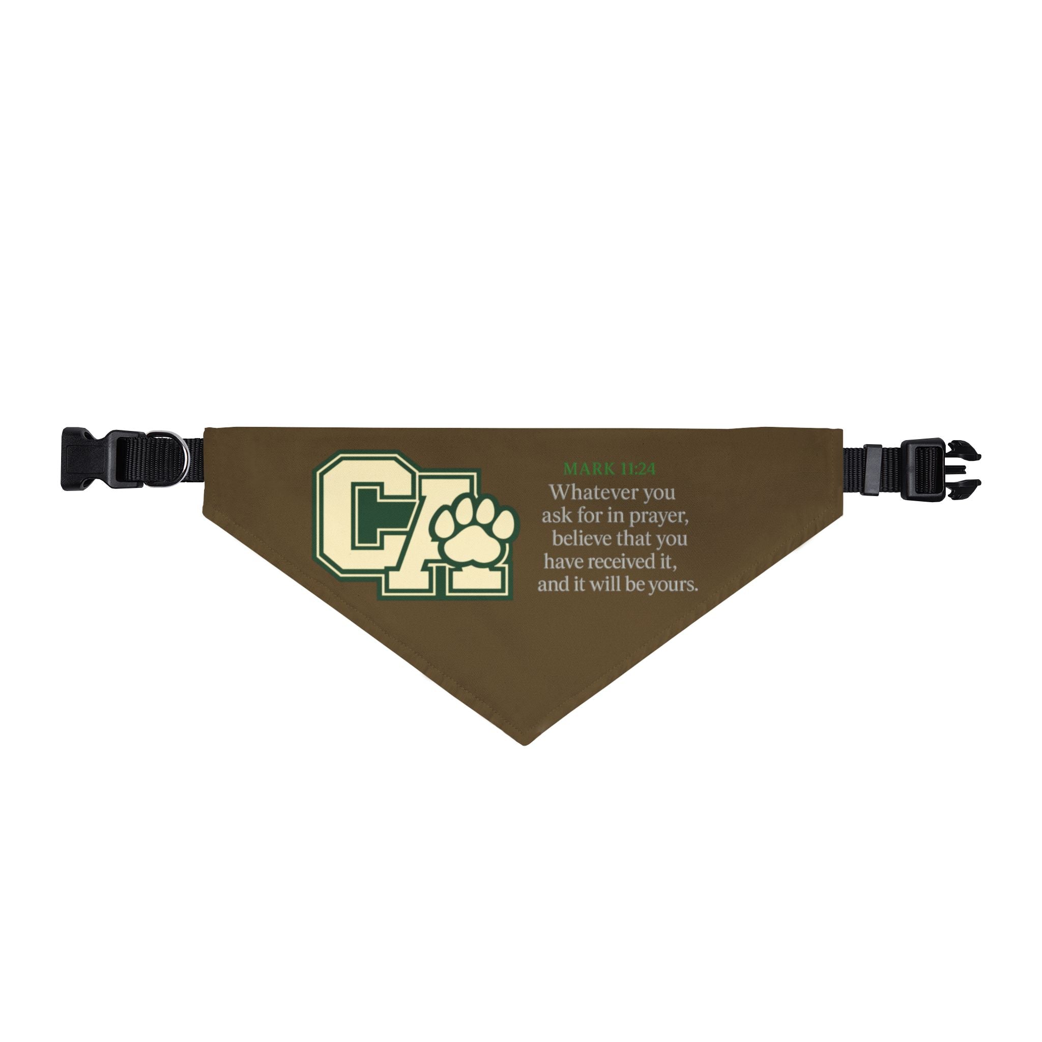 California Scripture Clip-On Pet Bandana — Religious Dog & Cat Accessory