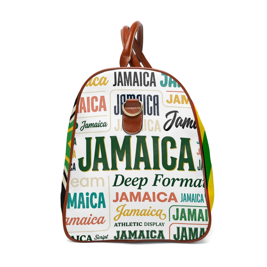Jamaican Pride Waterproof Travel Bag — Bold Reggae Flag Duffle