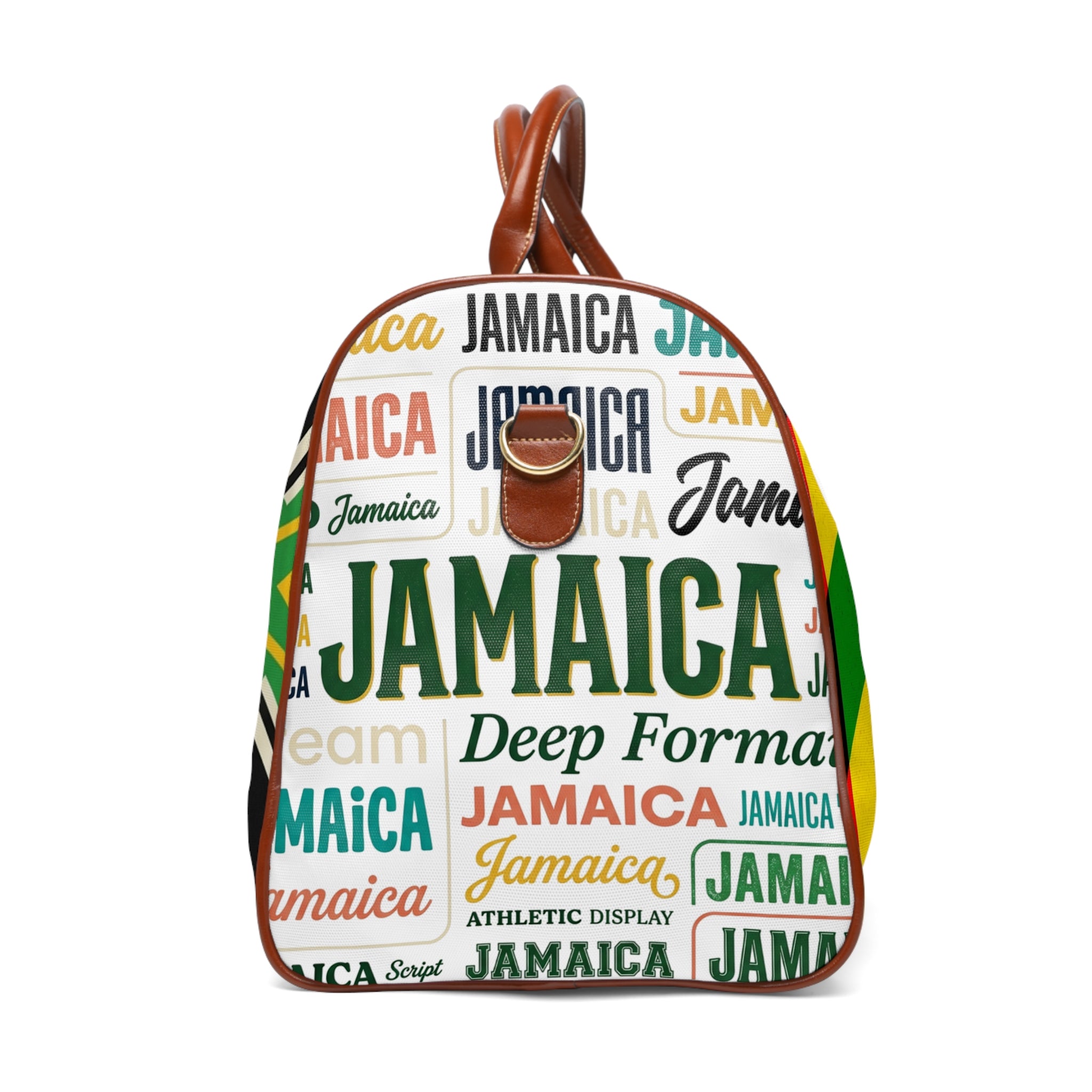 Jamaican Pride Waterproof Travel Bag — Bold Reggae Flag Duffle