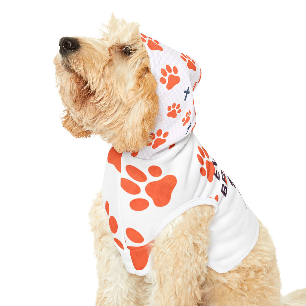 Pet Hoodie — "Every Breath" Paw Print Christian Dog Hoodie, Matching Human Apparel Available