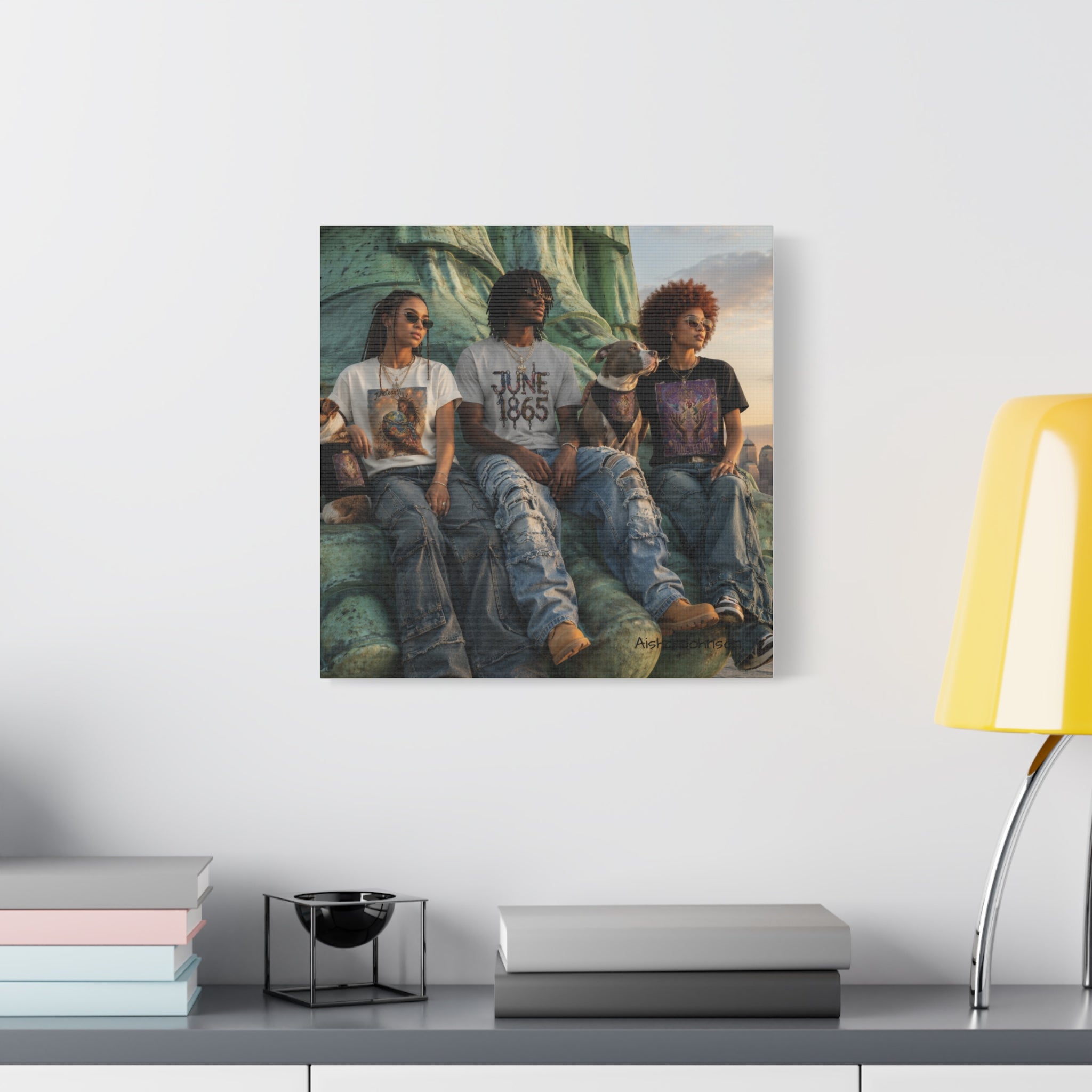 Retro Juneteenth Urban Portrait Matte Canvas Print — Stretched Wall Art