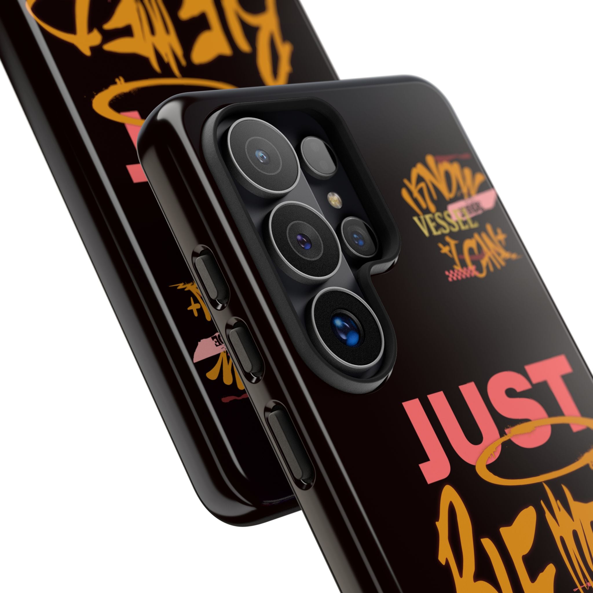 Phone Case — "Just Blessed" Bold Typographic Black Protective Case