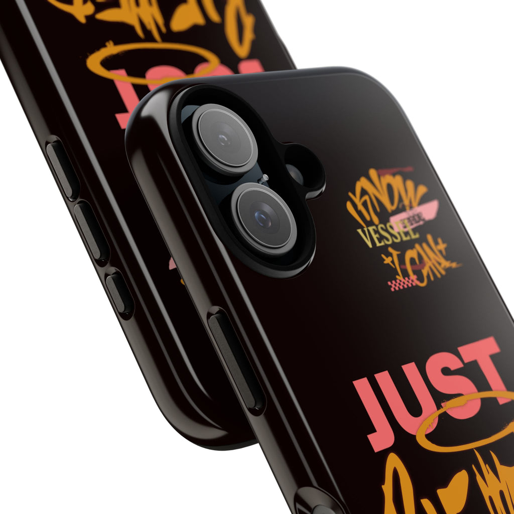 Phone Case — "Just Blessed" Bold Typographic Black Protective Case
