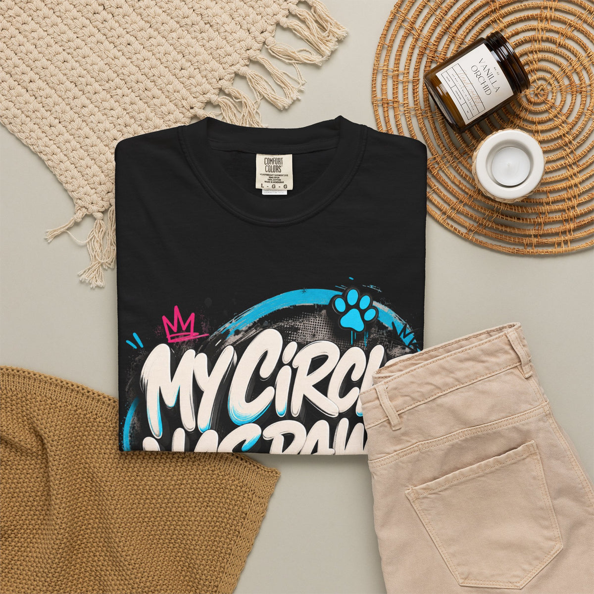 My Circle Has Paws Graffiti T-Shirt — Cute Pet Lover Tee