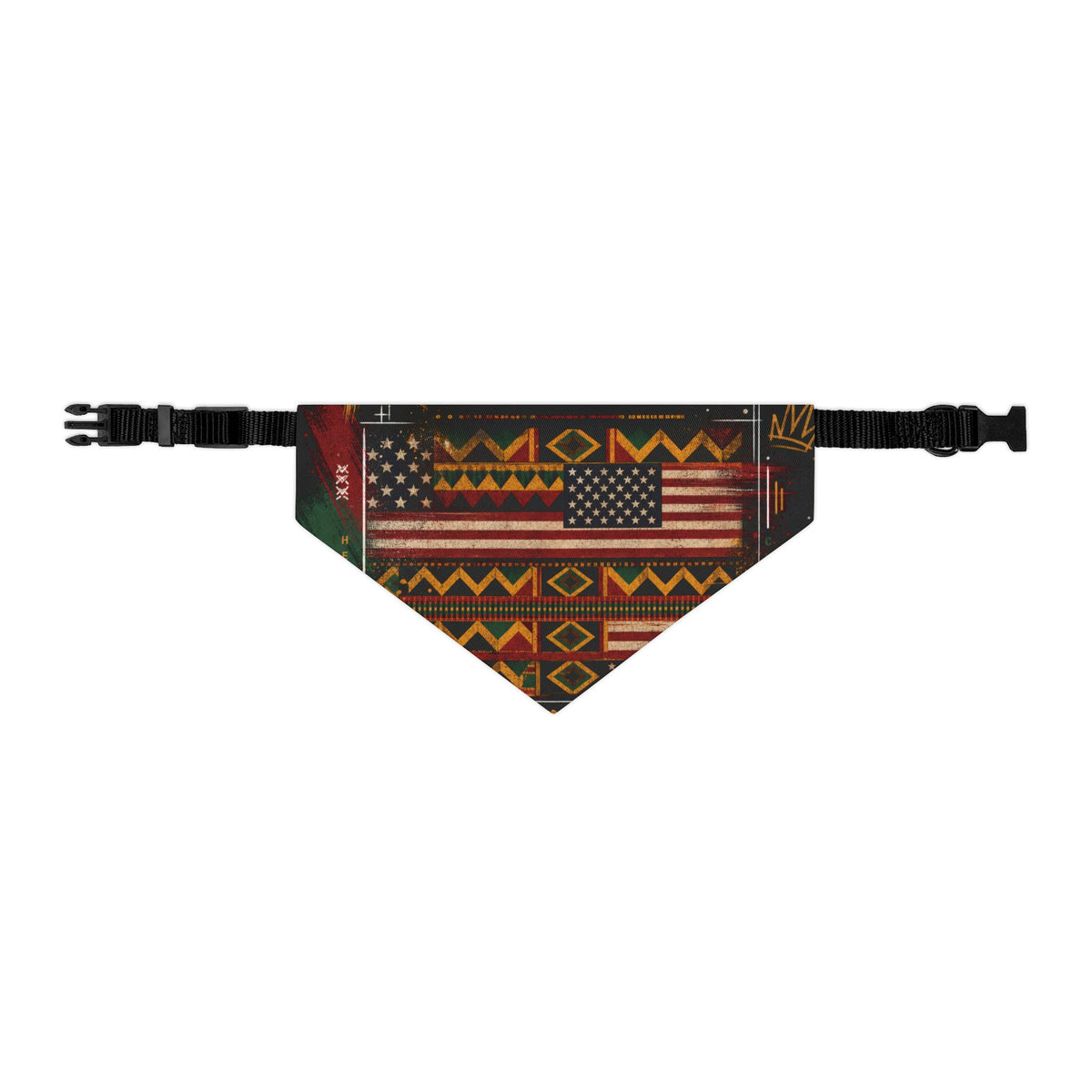 Geometric Kente Inspired and USA Print Pet Bandana Collar