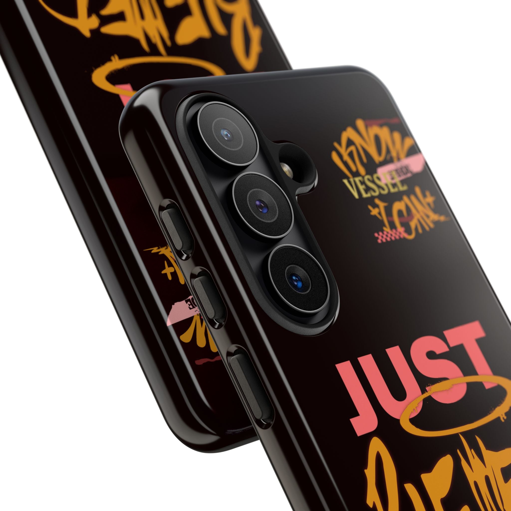 Phone Case — "Just Blessed" Bold Typographic Black Protective Case