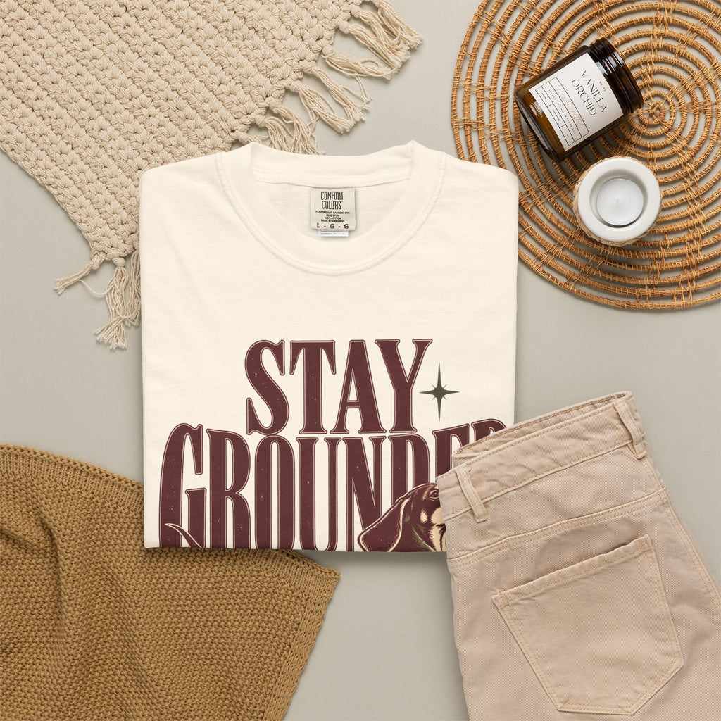 Stay Grounded Dachshund T‑Shirt — Vintage Dog Lover Tee
