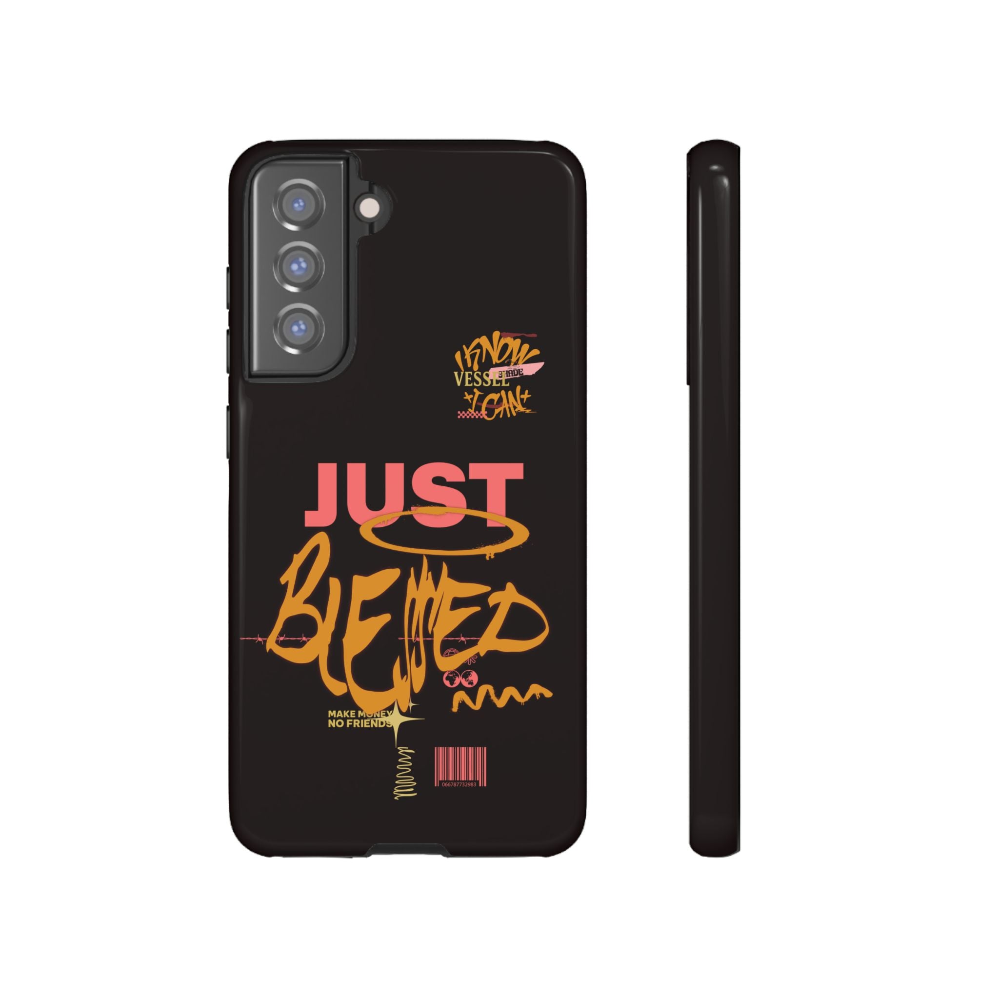"Just Blessed" Bold Graffiti Typographic Protective Phone Case