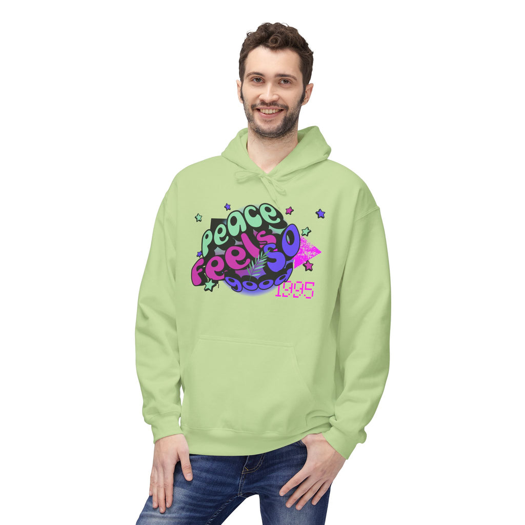 Peace Vibes Hoodie — 'Peace' Graphic Pullover (1995 Retro Earth Design)