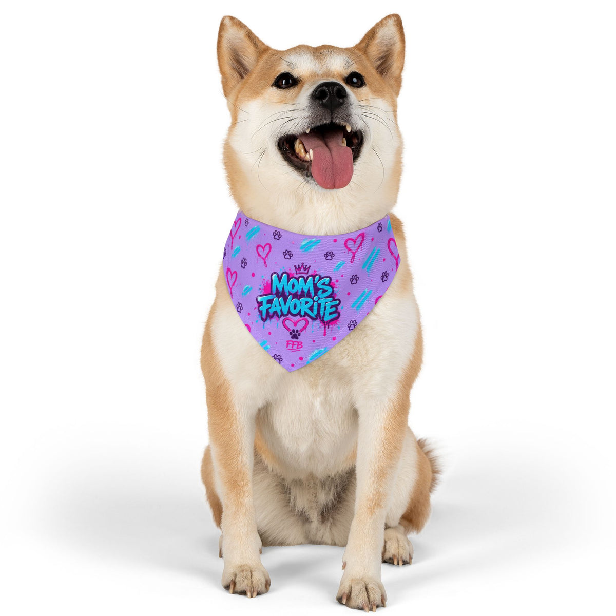 Mom's Favorite Pet Bandana Collar – Pink & Purple Hearts