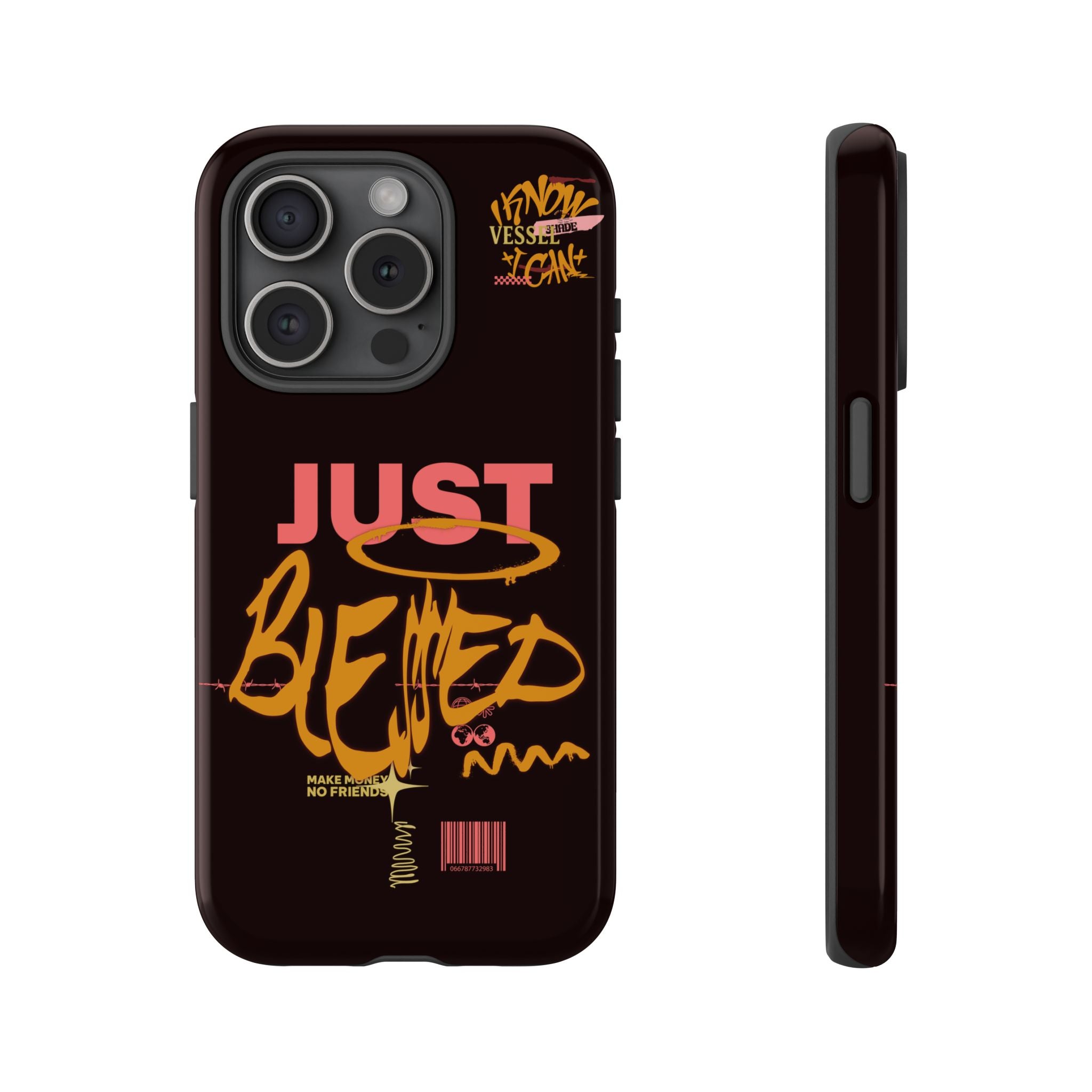 "Just Blessed" Bold Graffiti Typographic Protective Phone Case