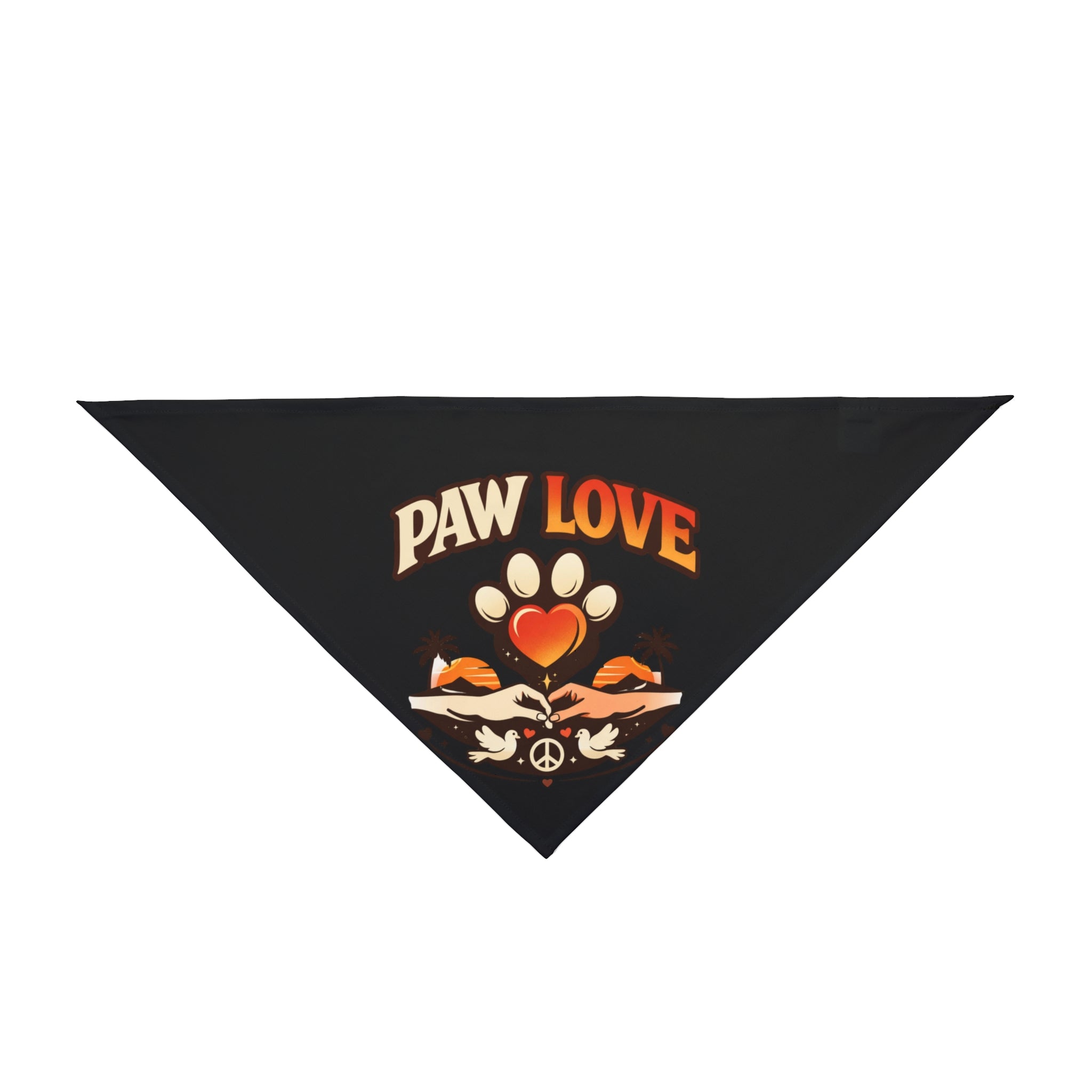 Pet Bandana — "Paw Love" Retro Beach Paw Print Bandana for Dogs & Cats