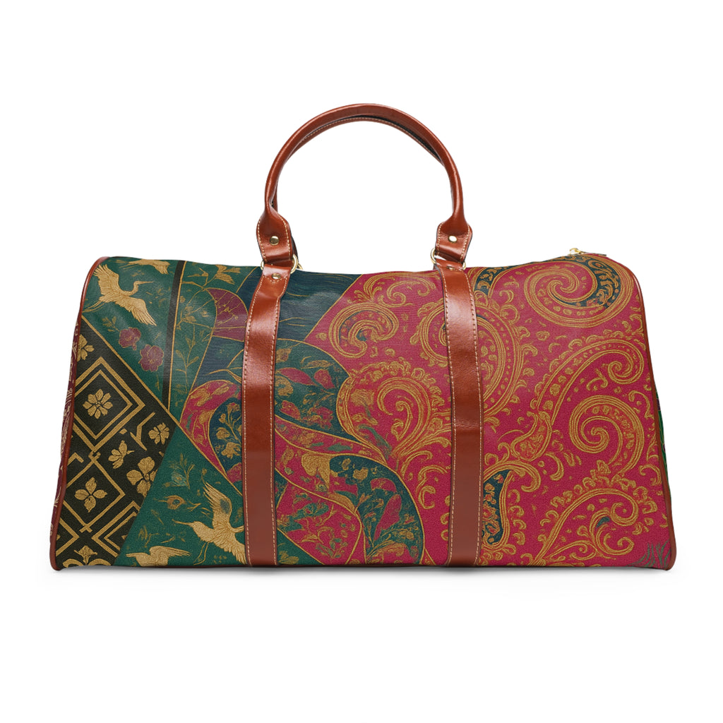 Vintage Floral Waterproof Travel Bag — Elegant Weekender Duffle