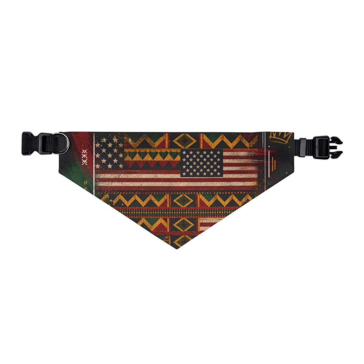 Geometric Kente Inspired and USA Print Pet Bandana Collar