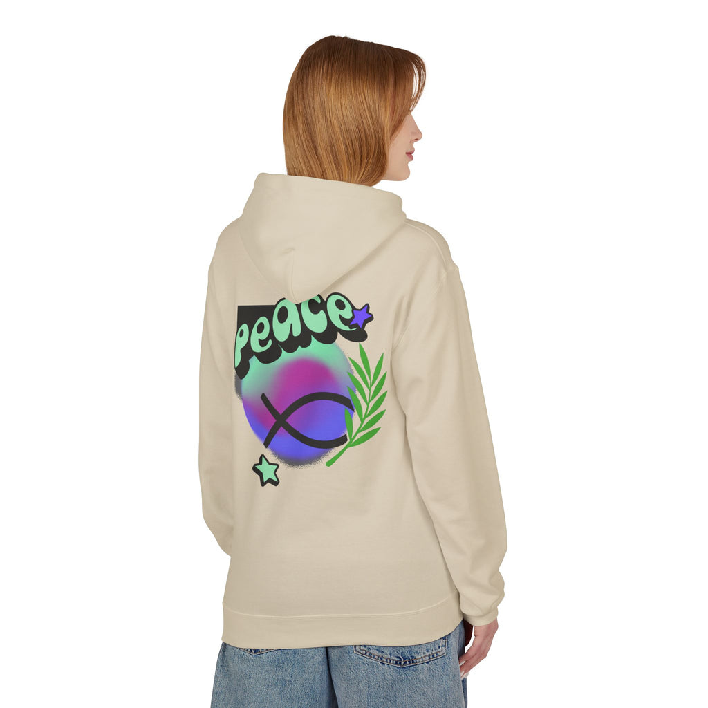 Peace Vibes Hoodie — 'Peace' Graphic Pullover (1995 Retro Earth Design)